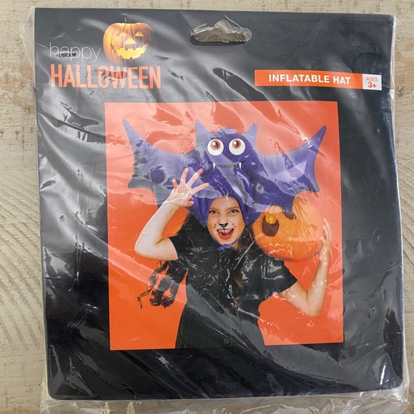 HALLOWEEN CHILD SPIDER and BAT INFLATABLE HATS SET - Picture 3 of 7